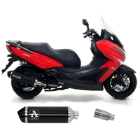 Arrow Approved Dark Aluminium Dark Stainless Steel End Cap Exhaust Muffler URBAN + Link Pipe for Kymco X-Town 300 2017-2020