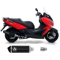 Arrow Dark Aluminium Dark Stainless Steel End Cap Exhaust Muffler URBAN + Link Pipe for Kymco X-Town 300 2017-2020