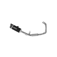 Arrow Indy-Race Dark Aluminium / Stainless Steel Exhaust Headers / Carbon End Cap Full System Exhaust for Yamaha MT-07 2025-2026