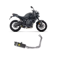 Arrow Thunder Dark Aluminium / Stainless Steel Exhaust Headers / Carbon End Cap Full System Exhaust for Yamaha MT-07 2025-2026