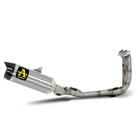 Arrow Thunder Titanium / Stainless Steel Exhaust Headers / Carbon End Cap Full System Exhaust for Yamaha MT-07 2025-2026