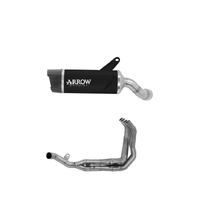 Arrow Indy-Race Dark Aluminium / Stainless Steel Exhaust Headers / Carbon End Cap Full System Exhaust for Kawasaki Ninja 1100 SX 2025-2026