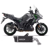 Arrow Indy-Race EVO Dark Aluminium Carbon End Cap Exhaust Muffler for Kawasaki Versys 1100 2025-2026