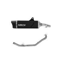Arrow Indy Race EVO Dark Aluminium Slip-On + Exhaust Headers Not Road Legal for Honda Nc 750 X 2023-2024
