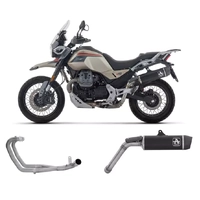 Arrow Indy Race Dark Aluminium Slip-On + Exhaust Headers Not Road Legal for Moto Guzzi V85 Tt 2025-2026