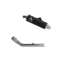 Arrow Dark Aluminium-Titanium End Cap Exhaust Muffler Indy Race + Stainless Steel Central Link Pipe for Kove 450 Rally
