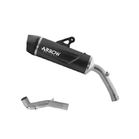 Arrow Dark Aluminium-Carby End Cap Exhaust Muffler Indy Race EVO + Central Link Pipe for Voge Valico 900 DSX 2025