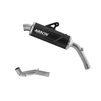 Arrow Dark Aluminium-Stainless Steel End Cap Exhaust Muffler Indy Race EVO + Central Link Pipe for Voge Valico 900 DSX 2025