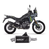 Arrow Indy Race EVO Dark Aluminium Exhaust Muffler Steel End Cap for CFMoto 450 Mt 2025-2026