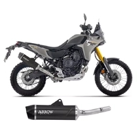 Arrow Indy-Race EVO Dark Aluminium Exhaust Muffler with Carbon End Cap for Yamaha Tenere 700 2025-2026