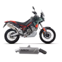 Arrow Indy Race EVO Titanium Exhaust Muffler Steel End Cap for Aprilia Tuareg 660 2025-2026