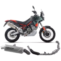 Arrow Indy Race EVO Titanium Full System Exhaust Steel End Cap for Aprilia Tuareg 660 2022-2026