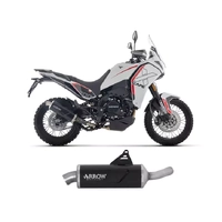 Arrow Indy Race EVO Aluminium Dark + Stainless Steel end cap Exhaust Muffler for Moto Morini X-CAPE 700 2025-2026