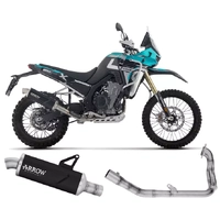 Arrow Dark Aluminium-Stainless Steel End Cap Full System Exhaust Indy Race EVO for Kove 800X Pro / Rally