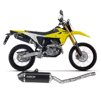 Arrow EXPLORER Exhaust in Dark Aluminium with Carby End Cap for Suzuki Dr-Z4S 2025-2026