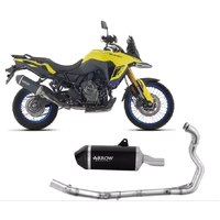 Arrow EXPLORER Dark Aluminium Carbon End Cap Full System Exhaust for Suzuki V-Strom 800 De / Se 2025-2026