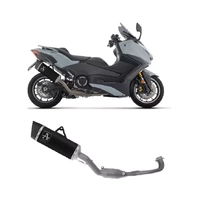 Arrow PISTA Dark Titanium / Stainless Steel Exhaust Headers / Carbon End Cap Full System Exhaust for Yamaha T-Max 560 2025-2026
