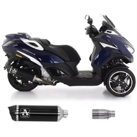 Arrow Approved Dark Aluminium Carby End Cap Exhaust Muffler URBAN + Cat Link Pipe for Peugeot METROPOLIS 400