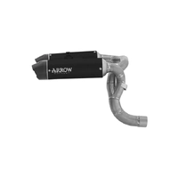 Arrow Round-Sil Titanium Dark Exhaust Terminals with Carbon End Cap for Ducati Panigale / Streetfighter V2 / S 2025-2026