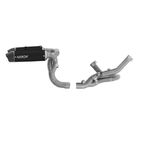 Arrow Round-Sil Dark Titanium / Stainless Steel with Carbon End Cap Full System Exhaust for Ducati Panigale / Streetfighter V2 / S 2025-2026