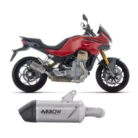 Arrow Approved Titanium-Carby End Cap Exhaust Muffler Indy Race EVO for Moto Guzzi V100 Mandello / Stelvio 2025-2026