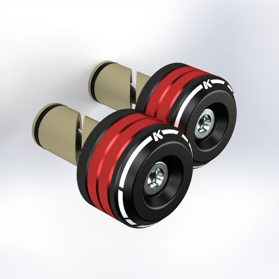 Kbike Bicolour Handlebar End Set for Ducati – Red