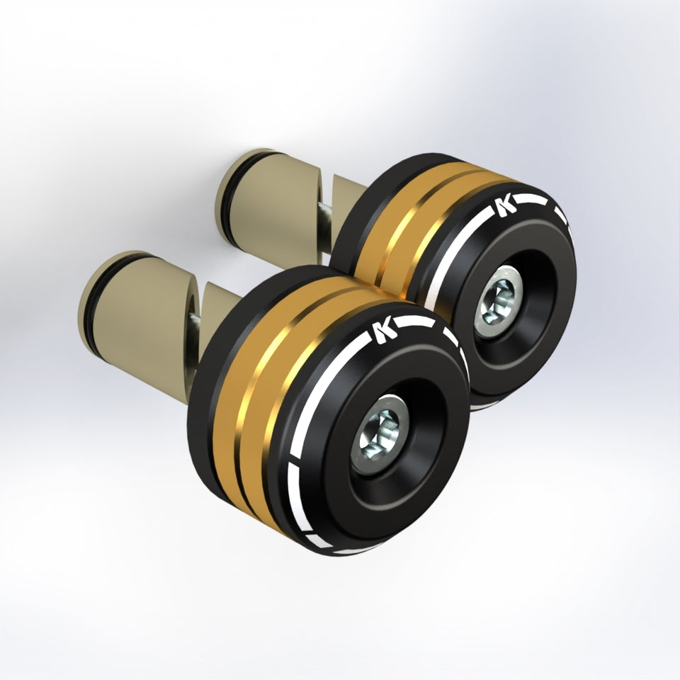 Kbike Bicolour Handlebar End Set for Ducati – Gold