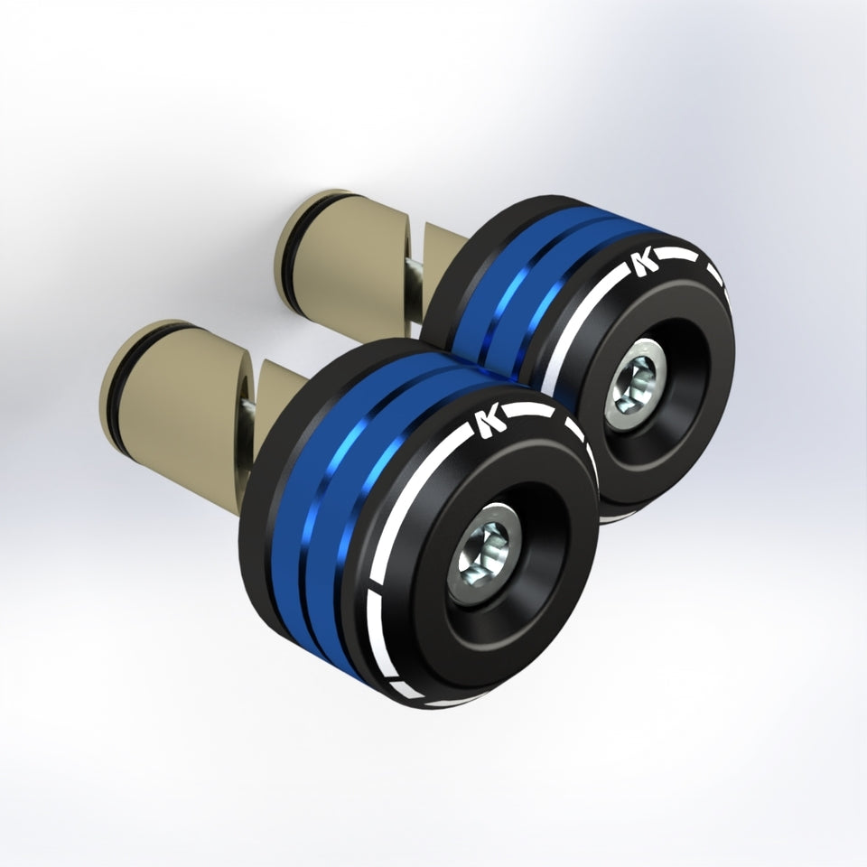 Kbike Bicolour Handlebar End Set for Ducati – Blue