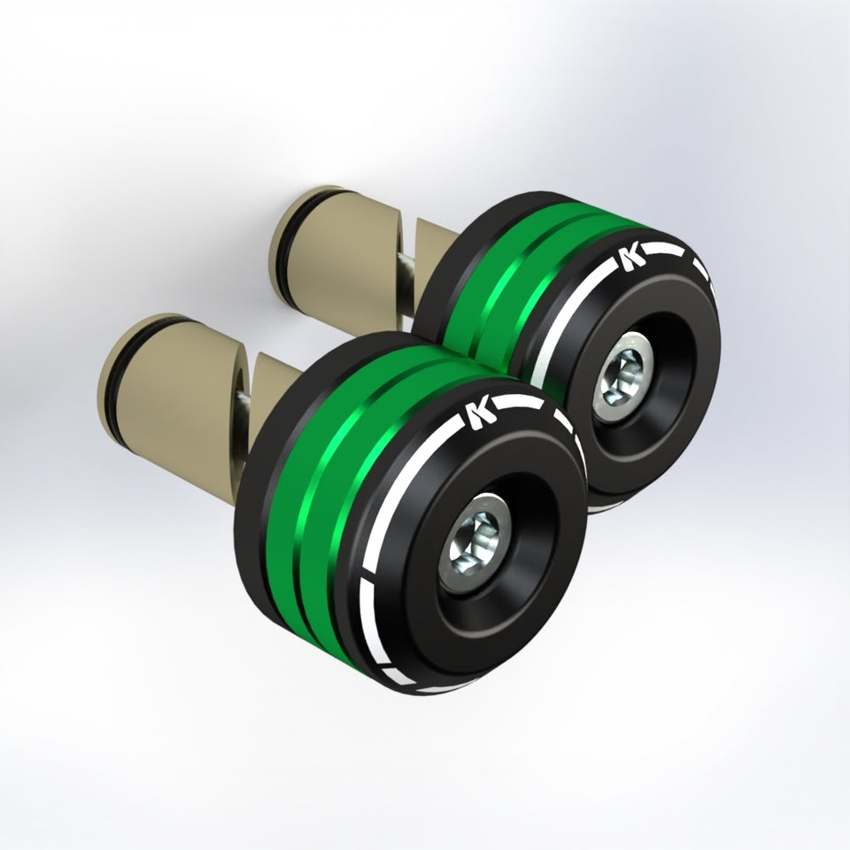 Kbike Bicolour Handlebar End Set for Ducati – Green