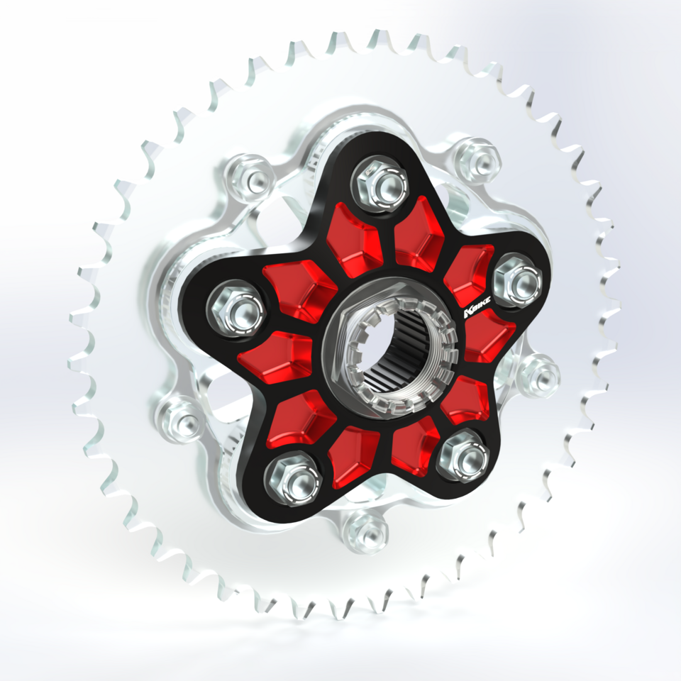 Kbike Sprocket Carrier Adapter Two-colourd for Ducati – FC06 – Black - Red