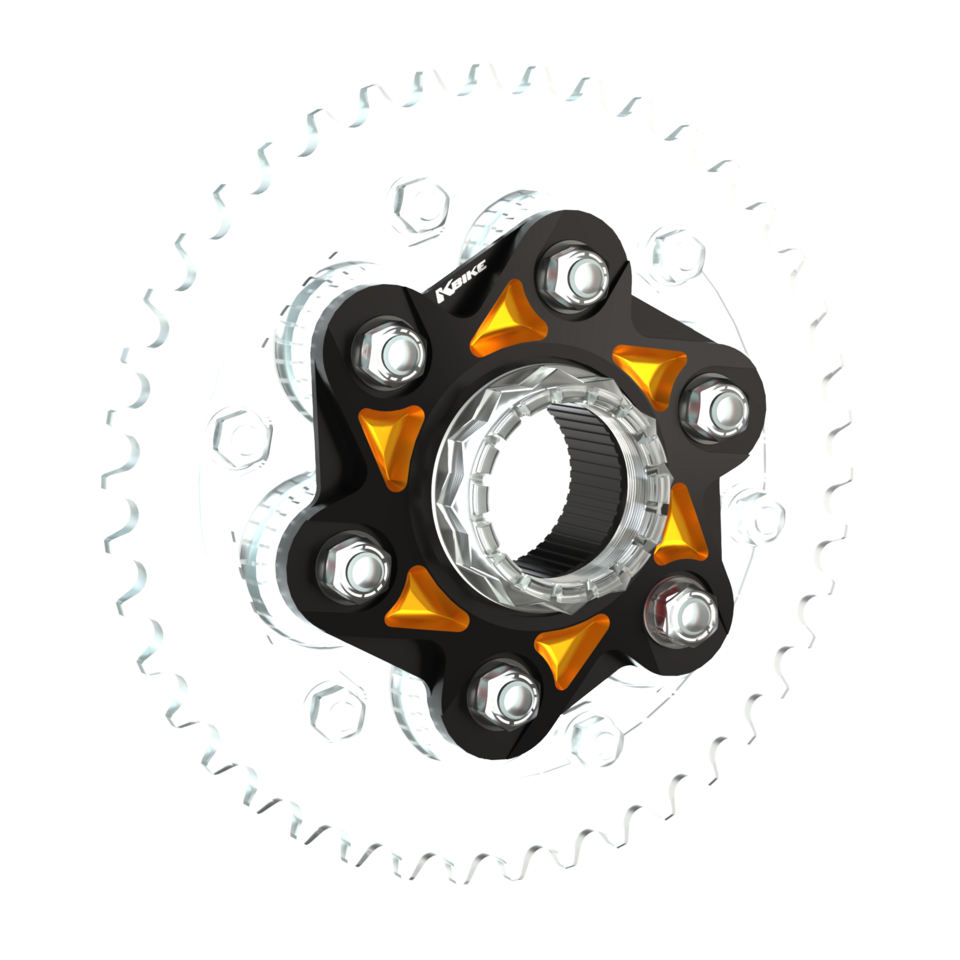 Kbike Sprocket Carrier Adapter V4 Two-colourd for Ducati Panigale V4 & Streetfighter V4 – Black - Gold