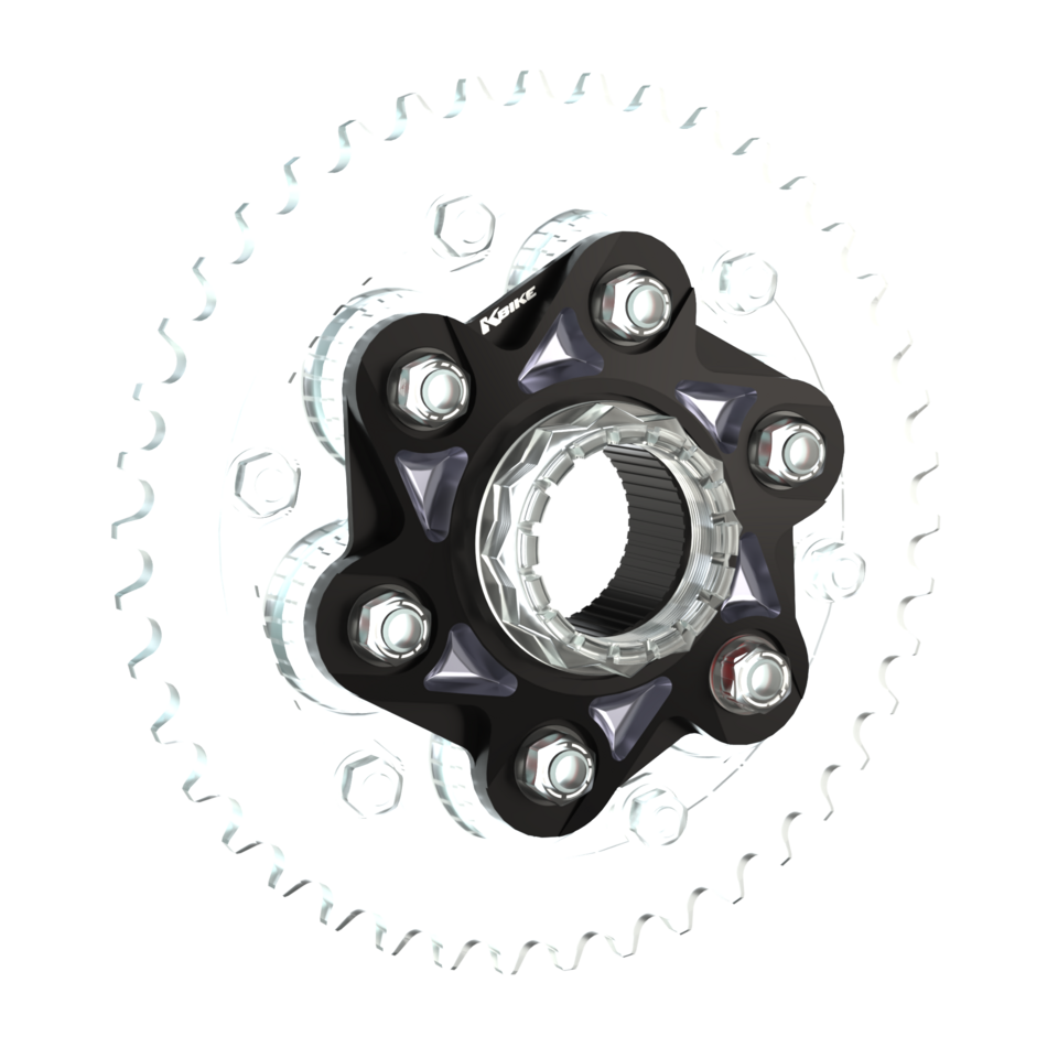 Kbike Sprocket Carrier Adapter V4 Two-colourd for Ducati Panigale V4 & Streetfighter V4 – Black - Titanium