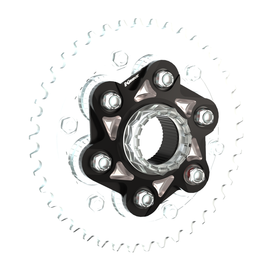 Kbike Sprocket Carrier Adapter V4 Two-colourd for Ducati Panigale V4 & Streetfighter V4 – Black - Silver