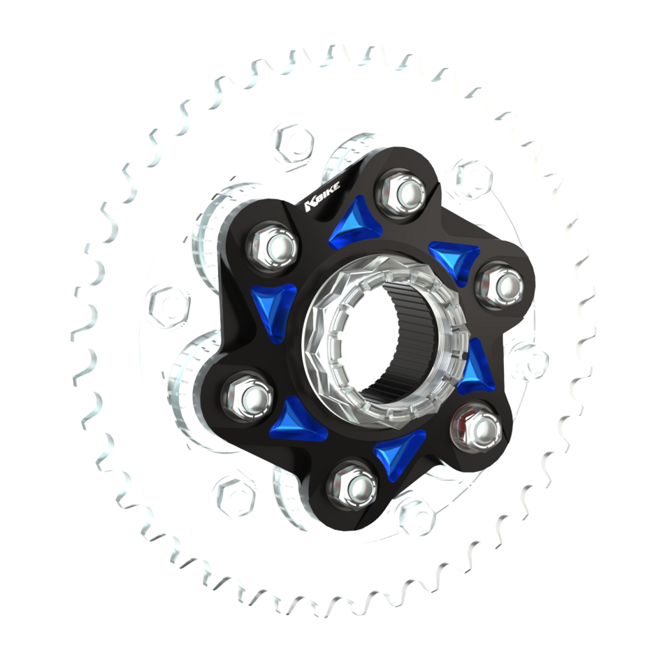 Kbike Sprocket Carrier Adapter V4 Two-colourd for Ducati Panigale V4 & Streetfighter V4 – Black - Blue
