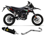 Aprilia Rx-sx 125 2021-2024 Full Exhaust Arrow Thunder Carbon Endcap Black Aluminum - 2510AKN52002PD - ARROW EXHAUSTS