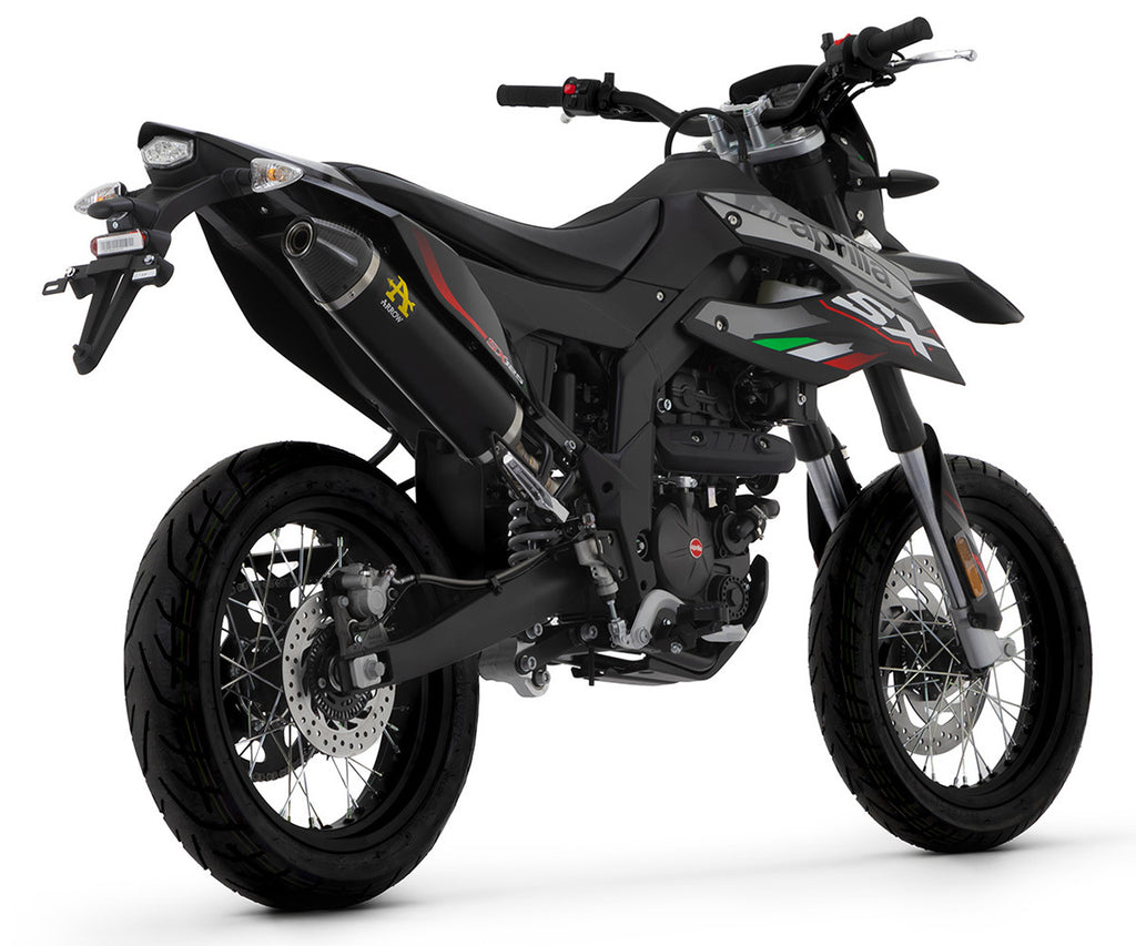 Aprilia Rx-sx 125 2021-2024 Full Exhaust Arrow Thunder Carbon Endcap Black Aluminum - 2510AKN52002PD - ARROW EXHAUSTS