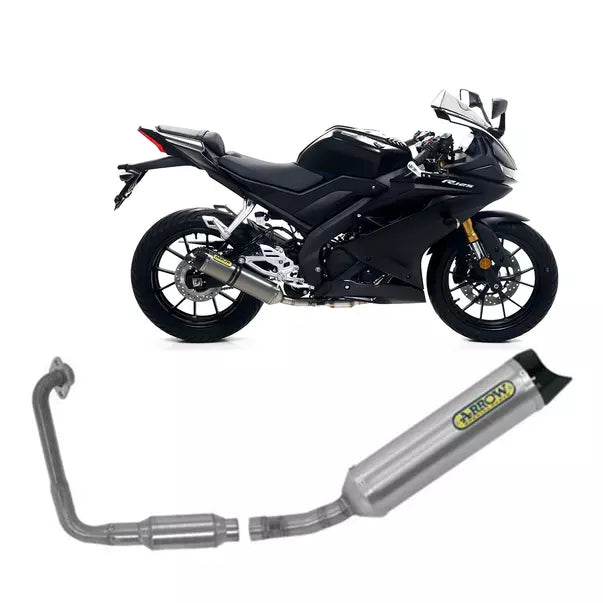 Arrow Yamaha MT-125 Full System Exhaust 2021-2023 – Thunder Titanium Carbon End Cap