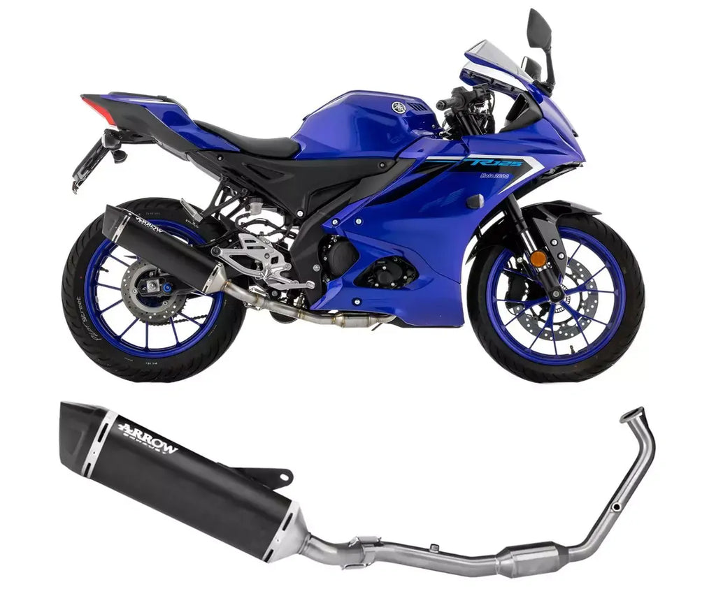 Arrow ICON Dark Aluminium Full System Exhaust for Yamaha YZF-R / MT 125 2025-2026 - ARROW EXHAUSTS