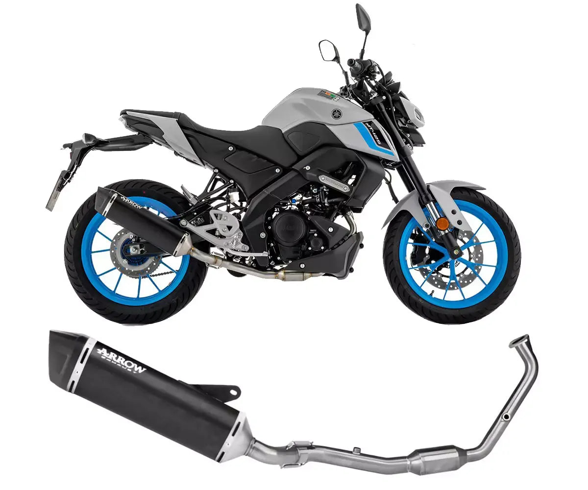 Arrow ICON Dark Aluminium Full System Exhaust for Yamaha YZF-R / MT 125 2025-2026 - ARROW EXHAUSTS