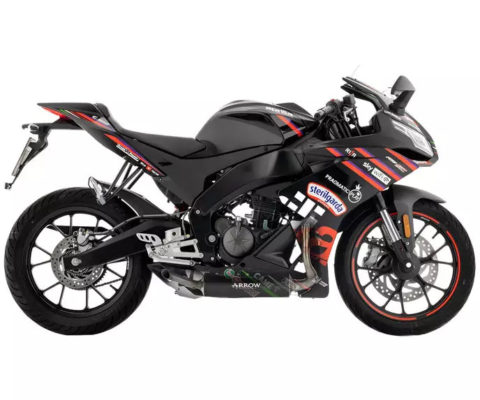 Arrow road use for APRILIA RS 125 Full System Exhaust 2025-2026 – Thunder Black Aluminium