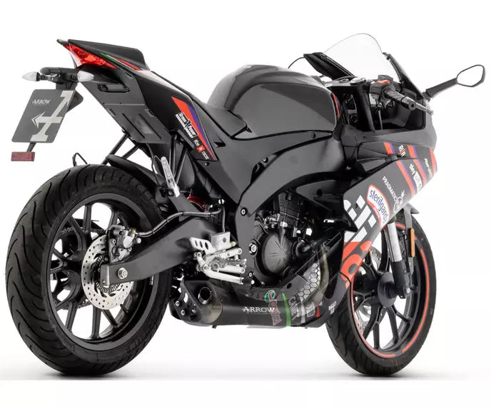 Arrow road use for APRILIA RS 125 Full System Exhaust 2025-2026 – Thunder Black Aluminium
