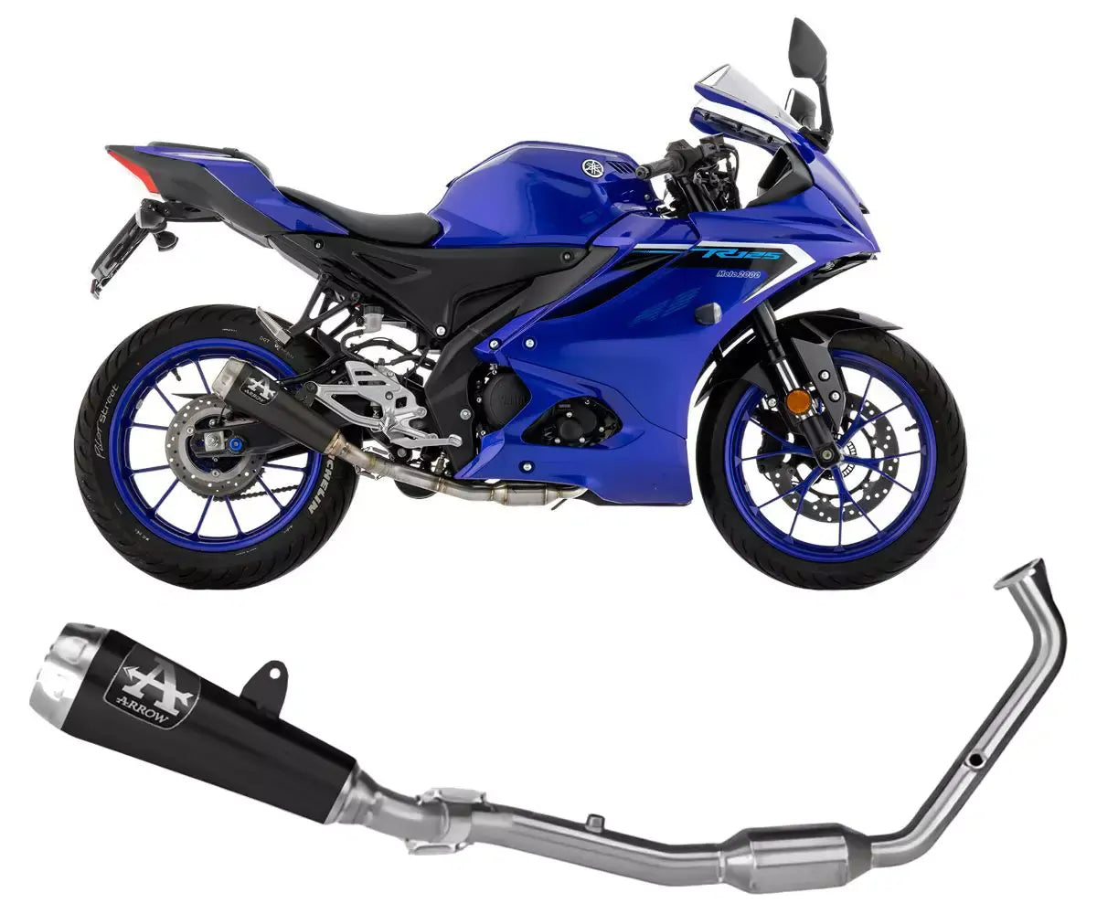 Arrow PRO-RACE Dark Nichrom Full System Exhaust for Yamaha YZF-R / MT 125 2025-2026 - ARROW EXHAUSTS