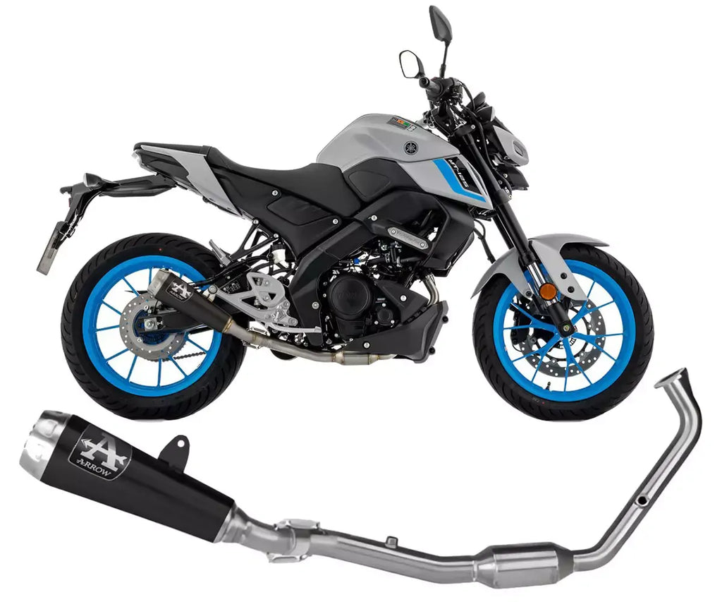 Arrow PRO-RACE Dark Nichrom Full System Exhaust for Yamaha YZF-R / MT 125 2025-2026 - ARROW EXHAUSTS