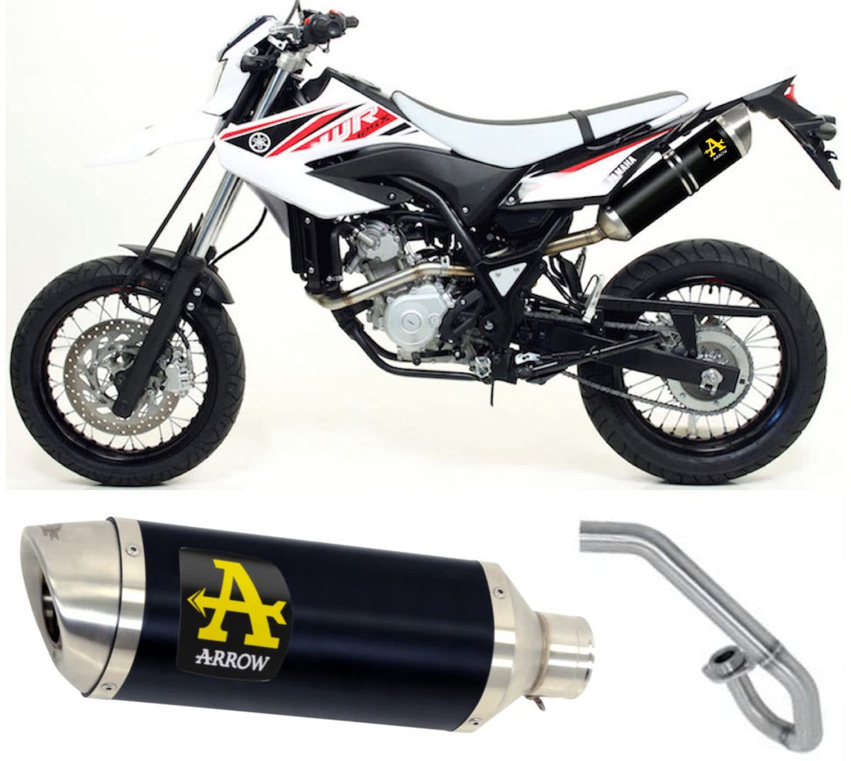 Arrow Yamaha WR125X Full System Exhaust 2009-2016 – Street Thunder Black Aluminium