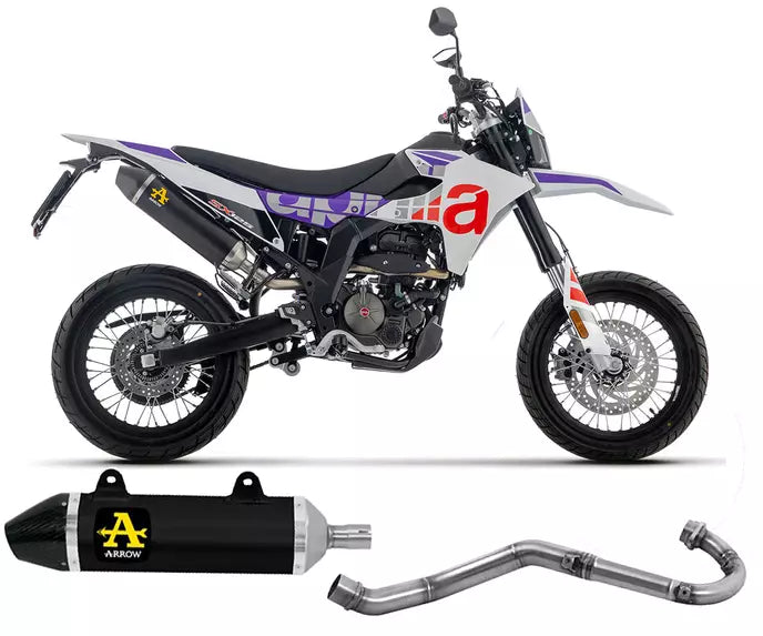 Arrow Aprilia RX / SX 125 Full System Exhaust 2025-2026 – Black Aluminium Racing
