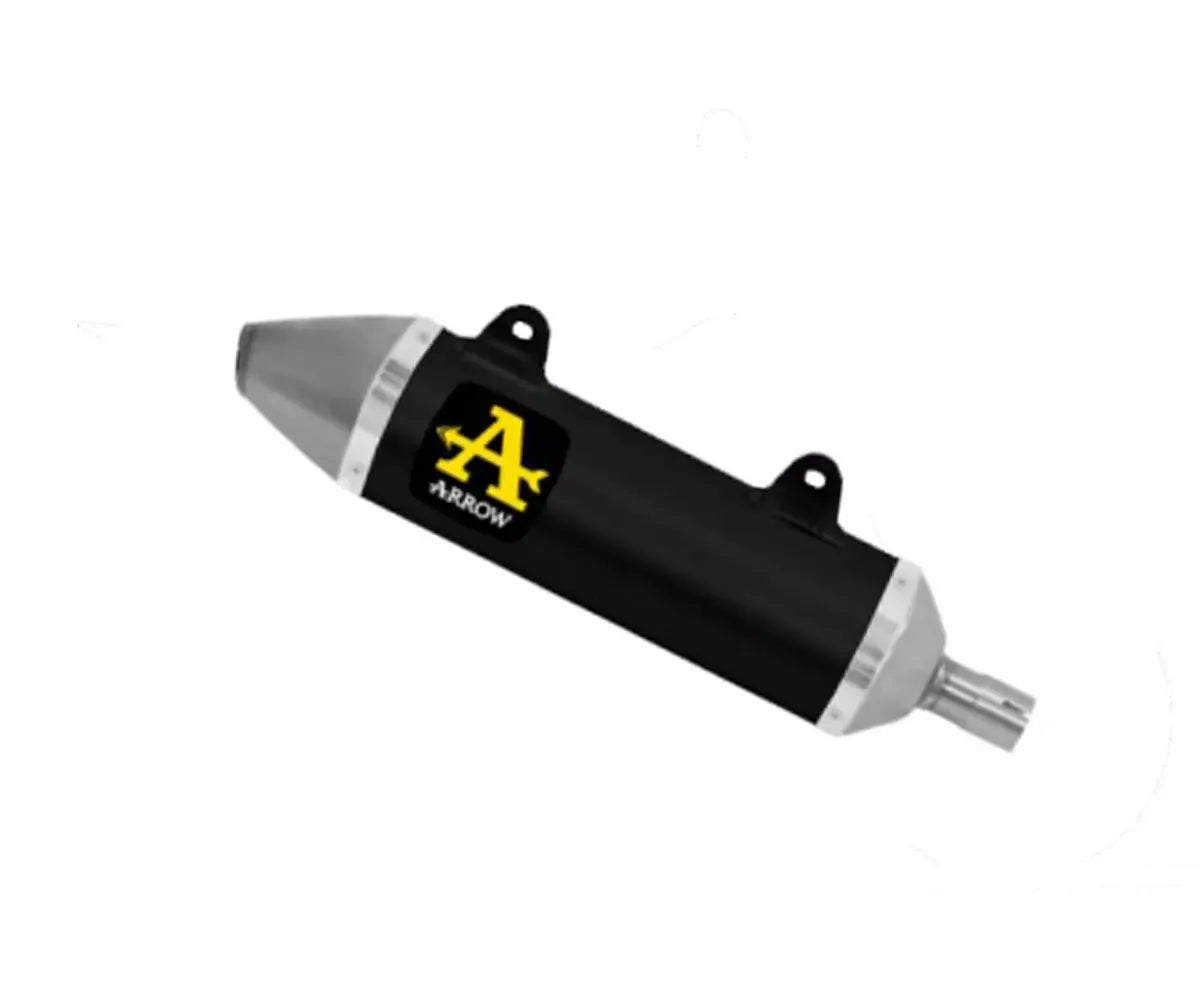 Arrow Thunder Aluminium Black with Stainless Steel End Cap Exhaust Muffler for Aprilia RX / SX 125 2025-2026 - ARROW EXHAUSTS