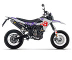 Arrow Thunder Aluminium Black with Stainless Steel End Cap Exhaust Muffler for Aprilia RX / SX 125 2025-2026 - ARROW EXHAUSTS
