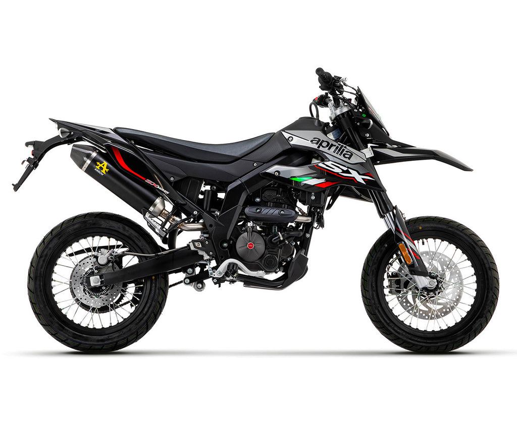 Aprilia Rx-sx 125 2021-2024 Exhaust Muffler Arrow Thunder Carbon Endcap Black Aluminum - 52510AKN - ARROW EXHAUSTS
