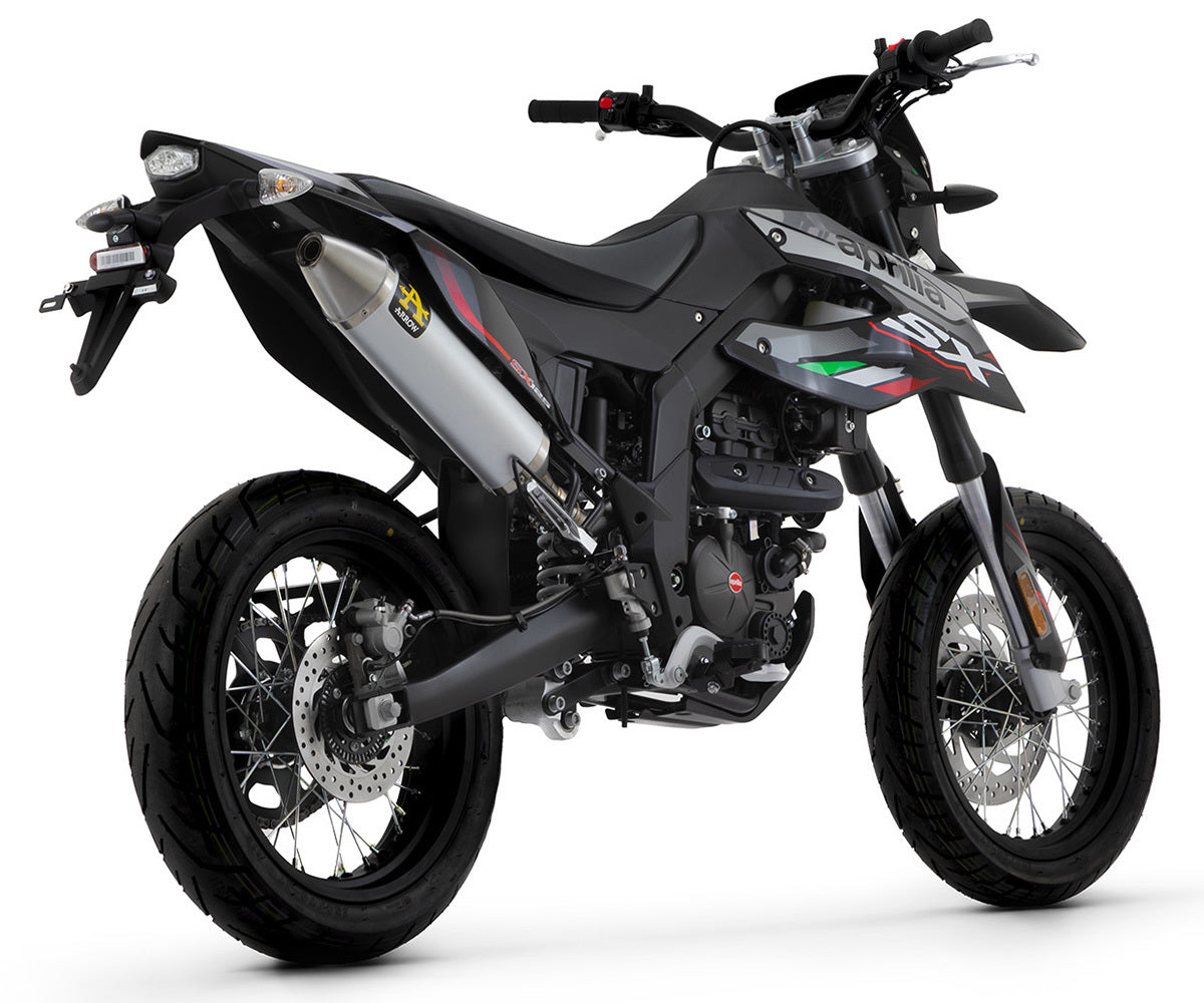 Aprilia Rx-sx 125 2021-2024 Full Exhaust Arrow Thunder Steel Endcap Aluminium - 52510AO52002PD - ARROW EXHAUSTS