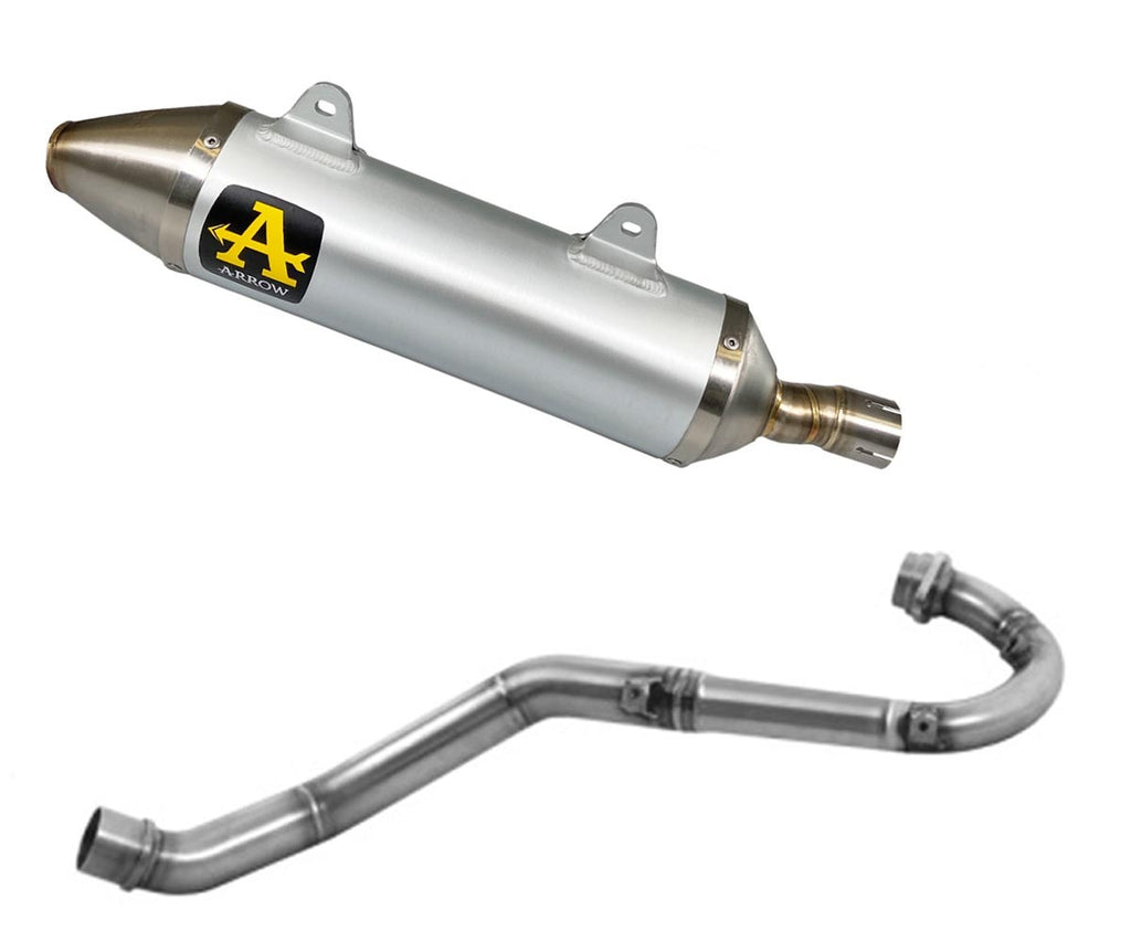 Aprilia Rx-sx 125 2021-2024 Full Exhaust Arrow Thunder Steel Endcap Aluminium - 52510AO52002PD - ARROW EXHAUSTS